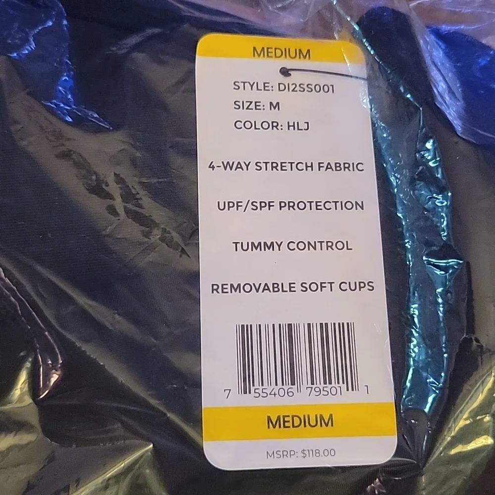 DKNY one piece Black halter shirred waist swimsuit moderate coverage Medium NEW… - Picture 7 of 8